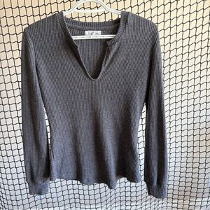 Heartloom Charcoal Ribbed Sweater